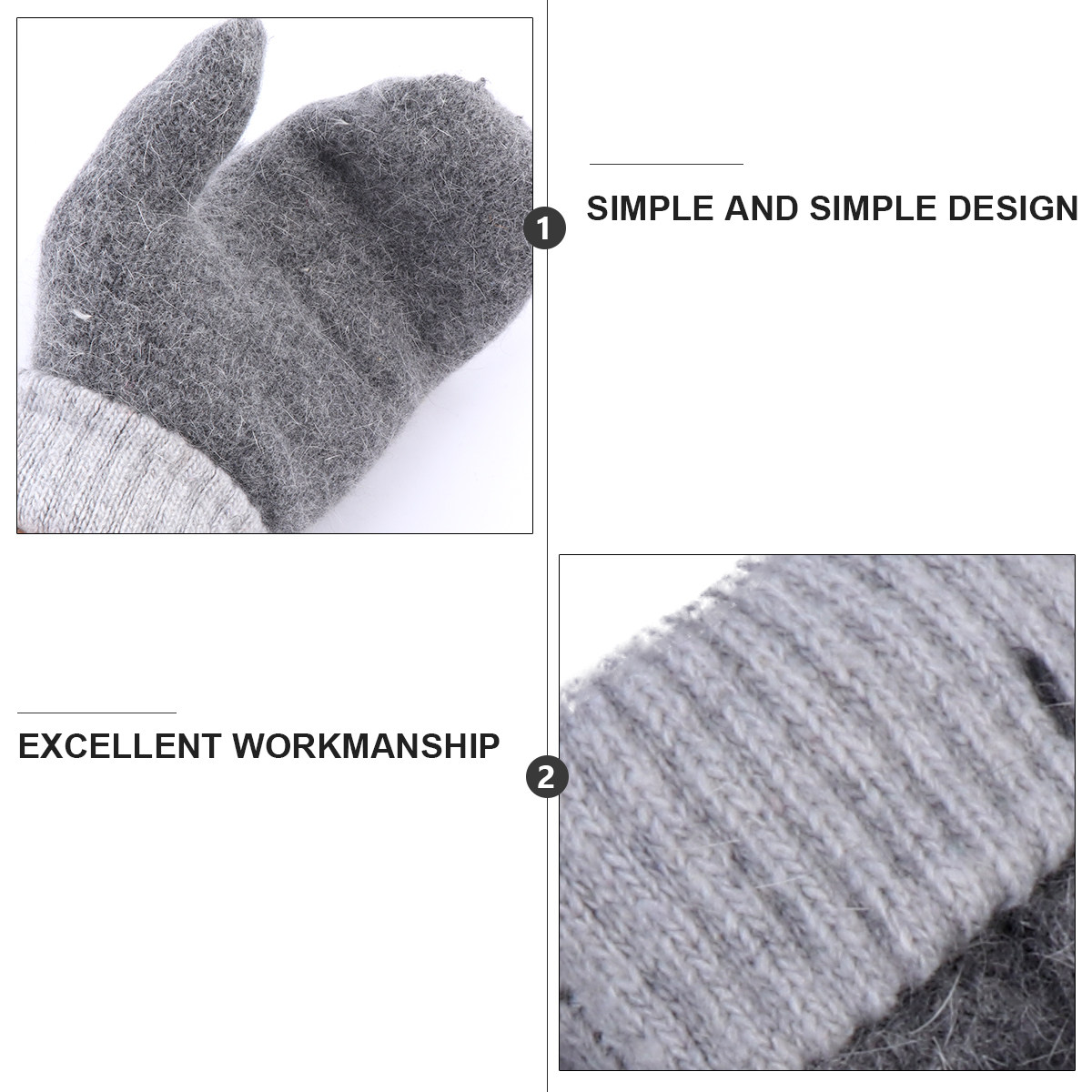 2Pairs Warm Wool Mittens Fleec - Wool Glove Lined ulasan dan harga