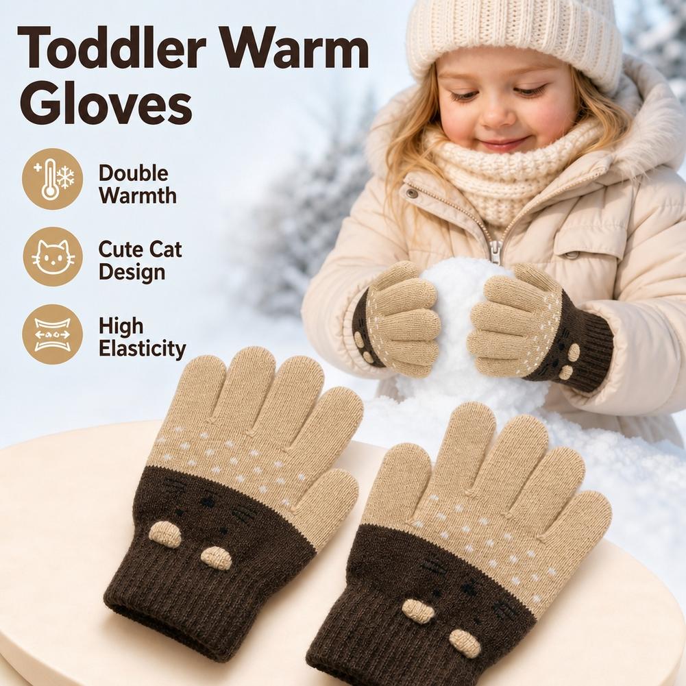 Kids Knit Gloves Winter Fleece - Wool Glove Lined ulasan dan harga