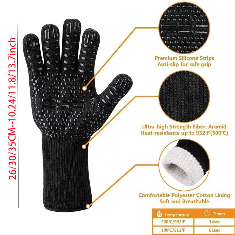 BBQ Gloves Flame Retardant Non - Heat Resistant Glove ulasan dan harga