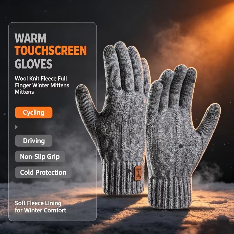 2026 Men's Thermal Wool Knitte - Wool Glove Lined ulasan dan harga